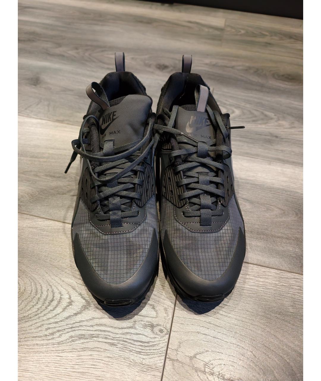 NIKE Черные низкие кроссовки / кеды из искусственной кожи, фото 2