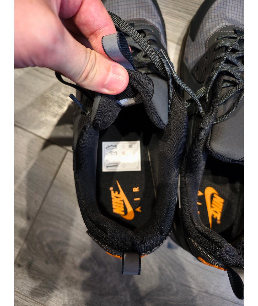 NIKE Черные низкие кроссовки / кеды из искусственной кожи, фото 9