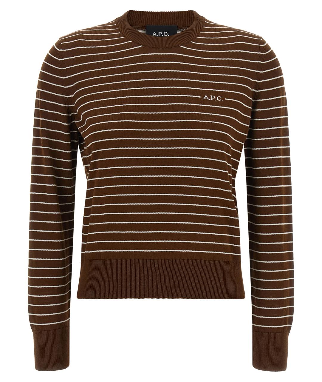 A.P.C. Коричневый хлопковый джемпер / свитер, фото 1