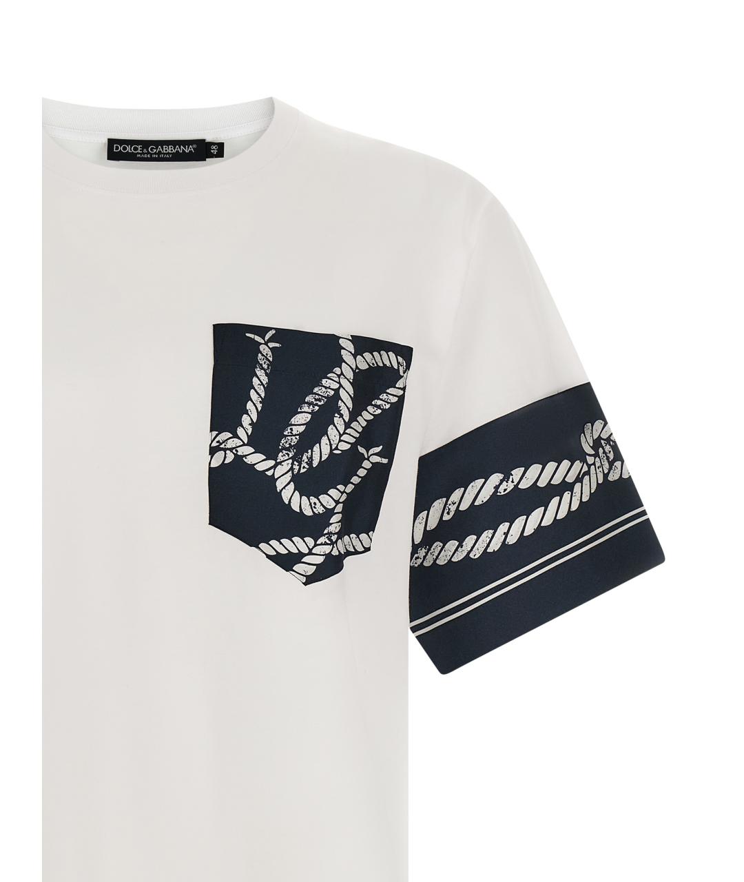 DOLCE&GABBANA Белая хлопковая футболка, фото 3