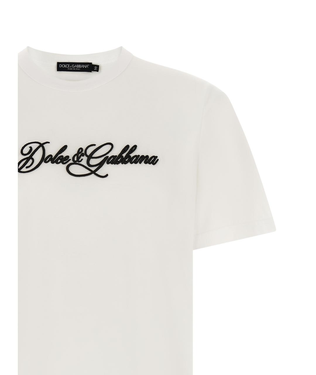 DOLCE&GABBANA Белая хлопковая футболка, фото 3