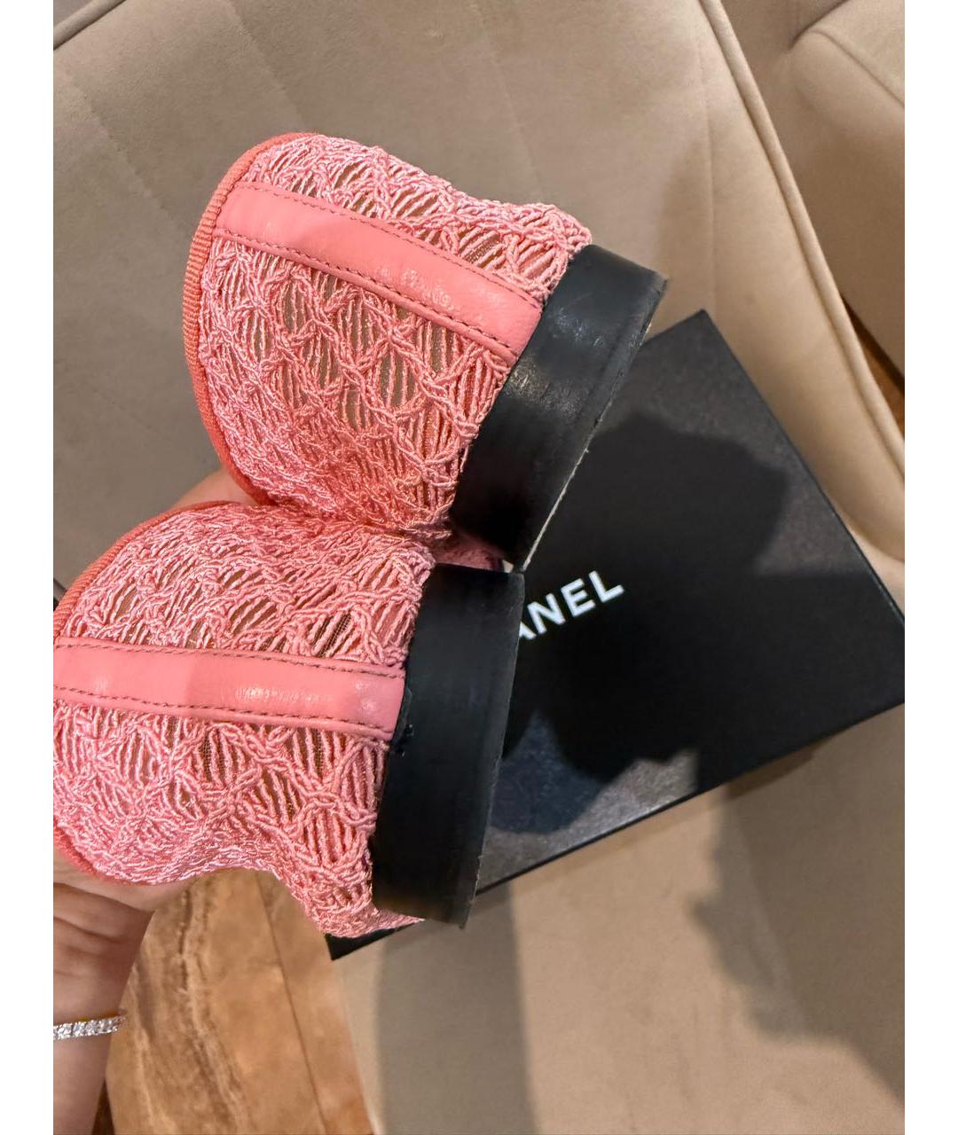 CHANEL Розовые текстильные балетки, фото 7