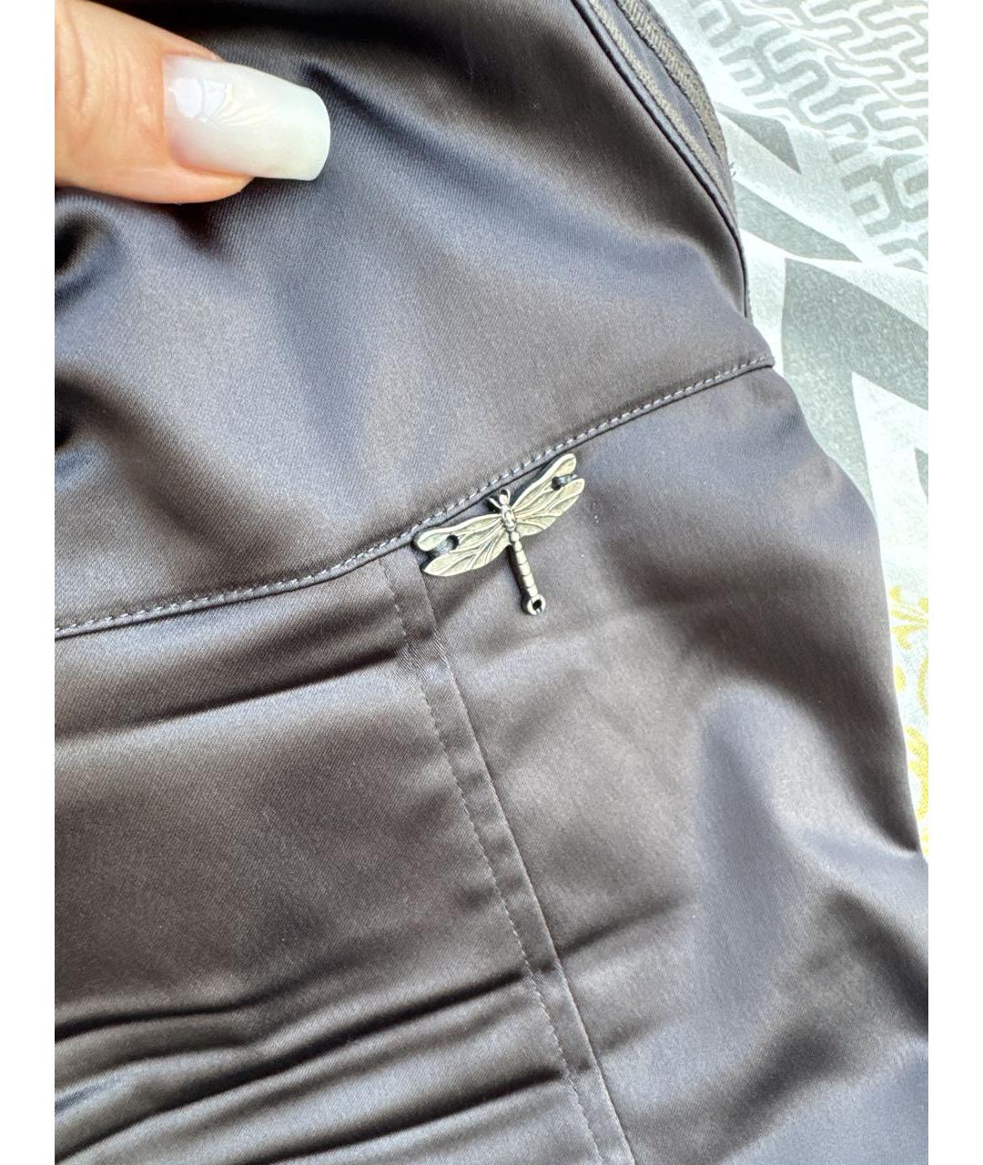 JOHN GALLIANO Антрацитовое атласное коктейльное платье, фото 4