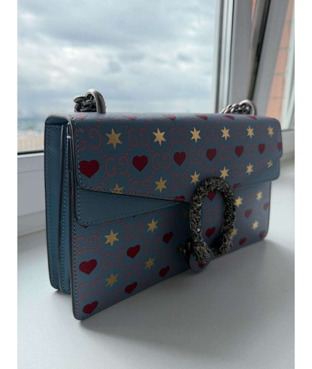 GUCCI Голубая кожаная сумка через плечо, фото 2