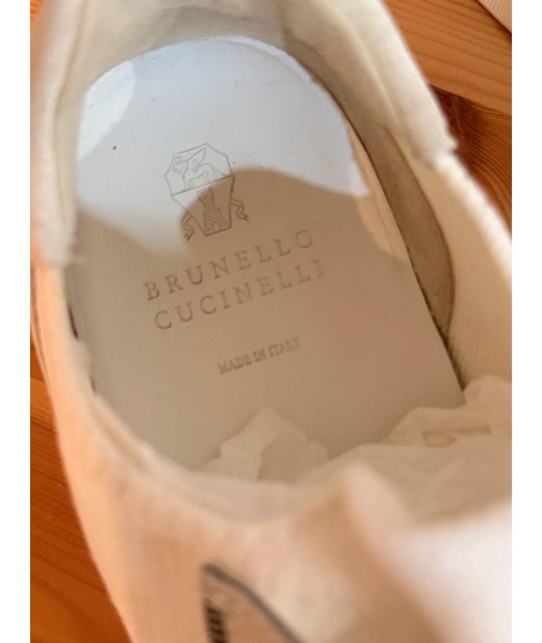 BRUNELLO CUCINELLI Белые кожаные кеды, фото 6