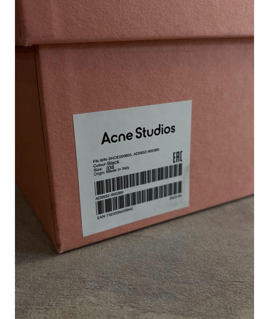 ACNE STUDIOS Черные кожаные ботинки, фото 8