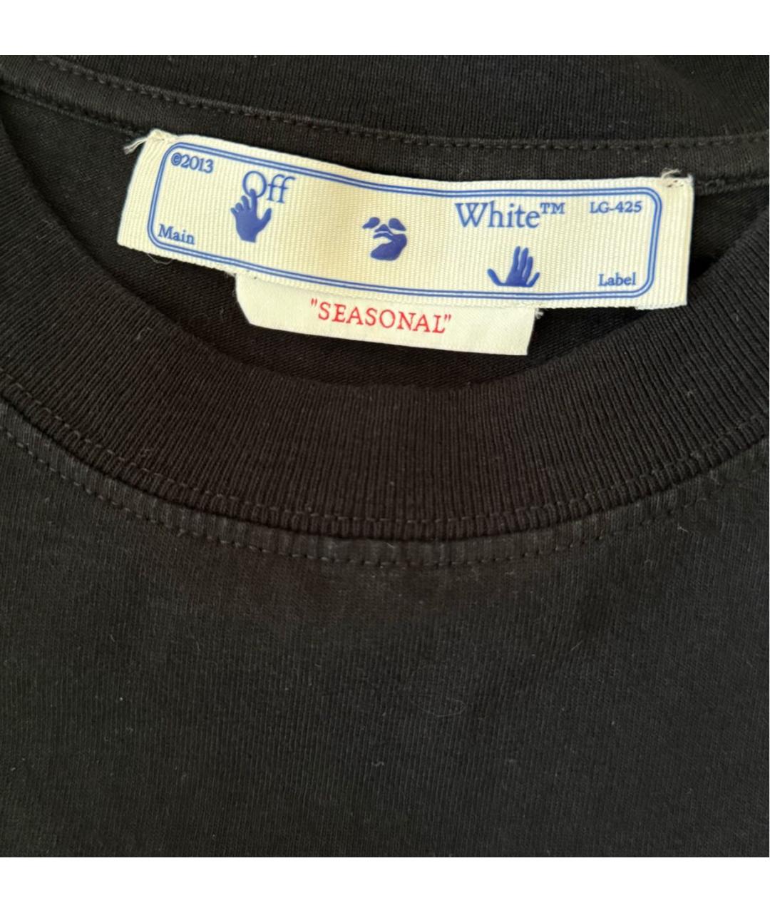 OFF-WHITE Черная хлопковая футболка, фото 3