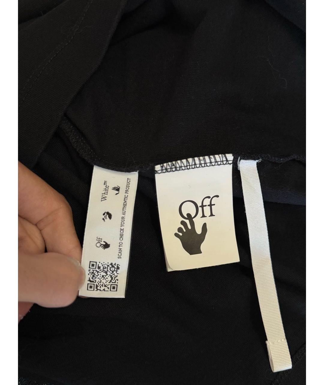 OFF-WHITE Черная хлопковая футболка, фото 4