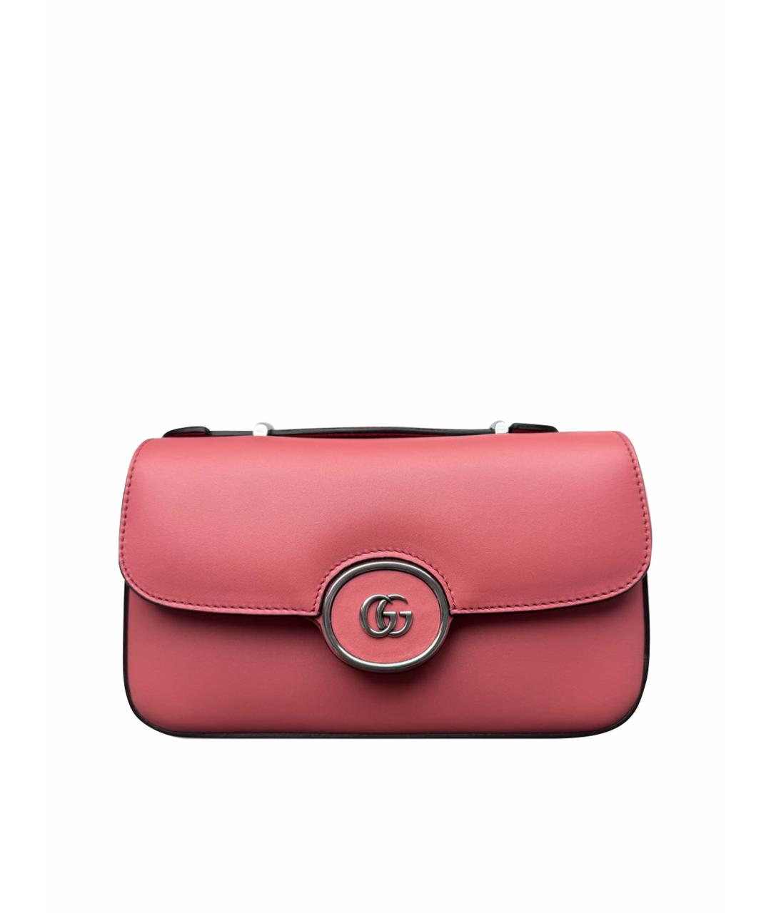 GUCCI Коралловая кожаная сумка через плечо, фото 1