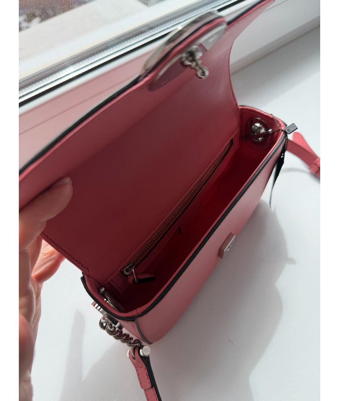 GUCCI Коралловая кожаная сумка через плечо, фото 4
