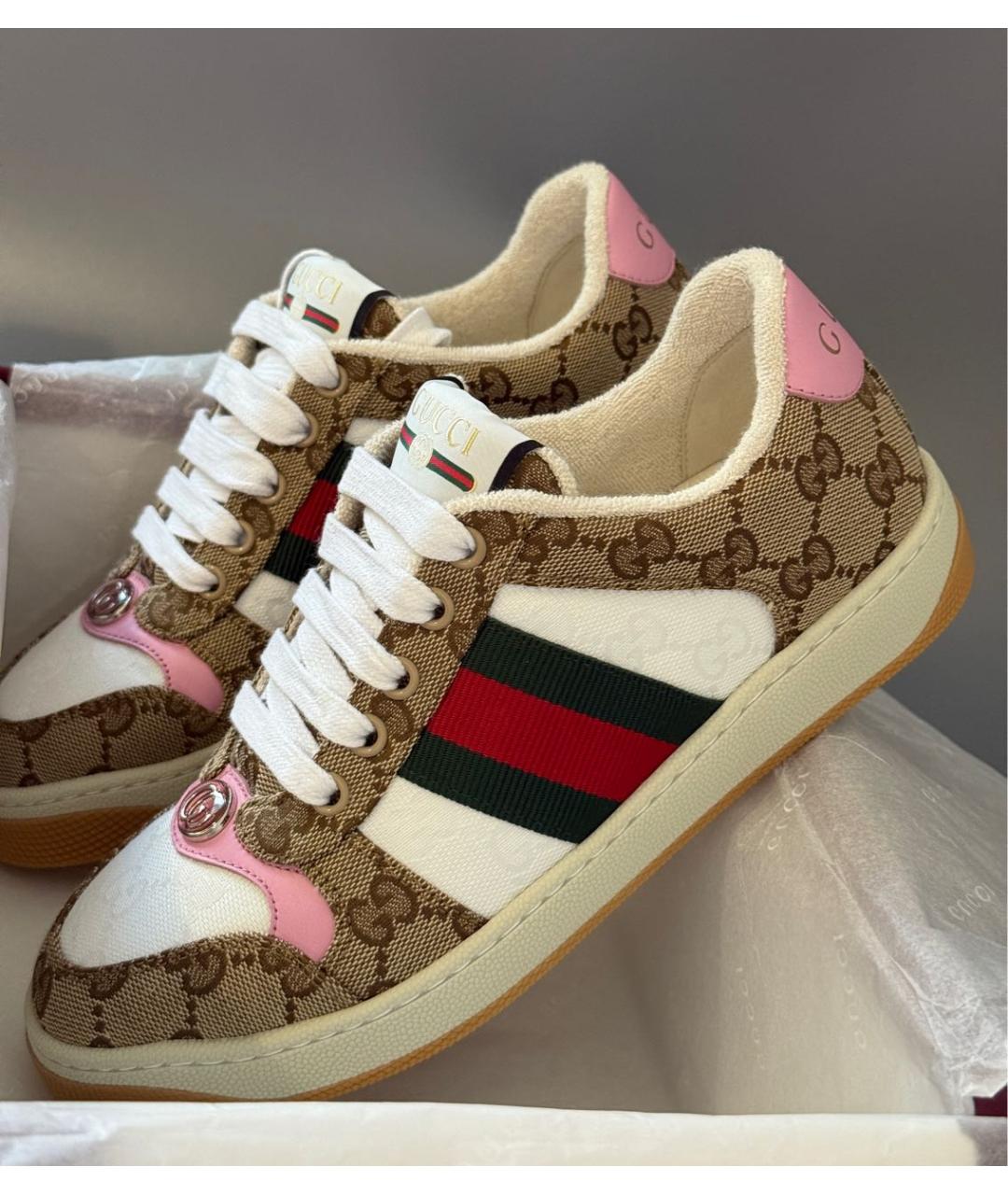 GUCCI Мульти кожаные кеды, фото 4