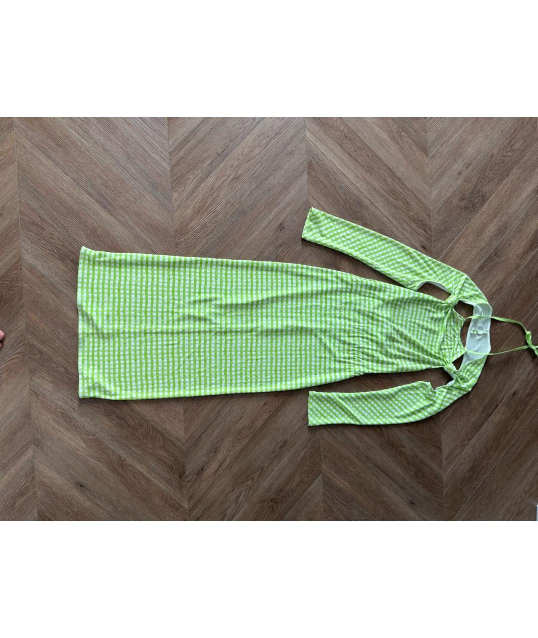 JACQUEMUS Зеленое вискозное повседневное платье, фото 5