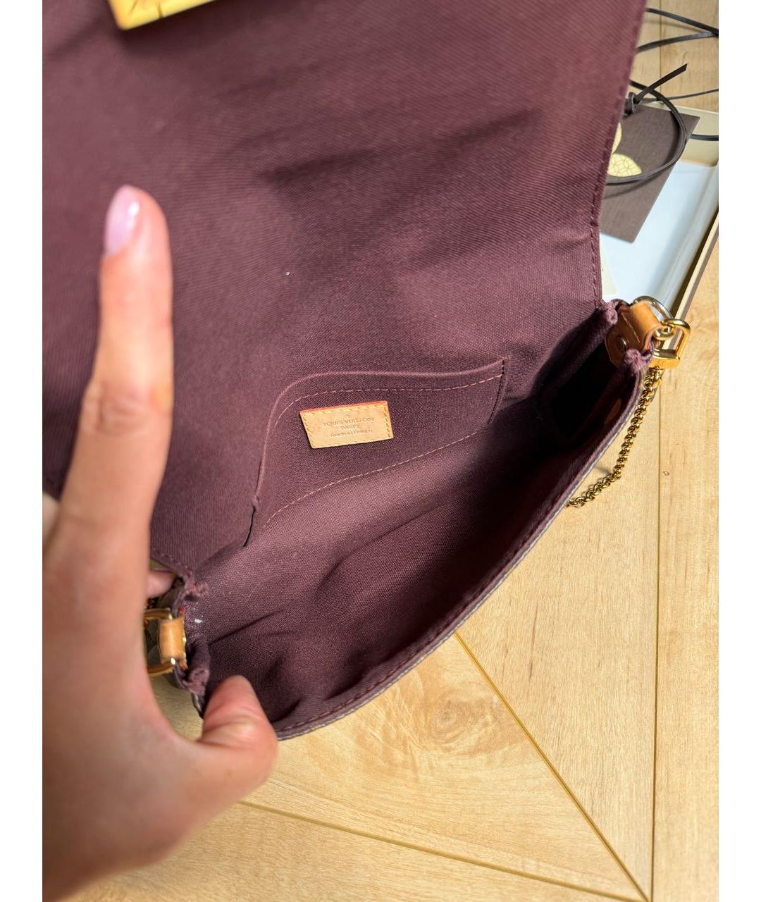 LOUIS VUITTON Коричневая канва сумка с короткими ручками, фото 6