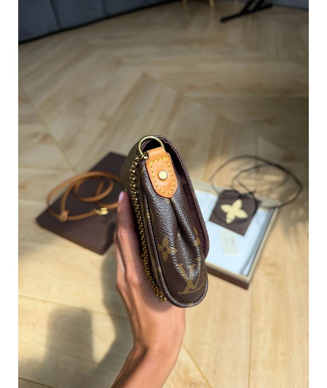 LOUIS VUITTON Коричневая канва сумка с короткими ручками, фото 3
