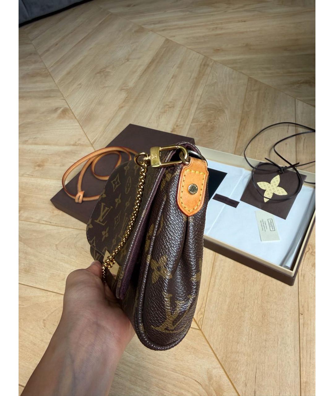 LOUIS VUITTON Коричневая канва сумка с короткими ручками, фото 4