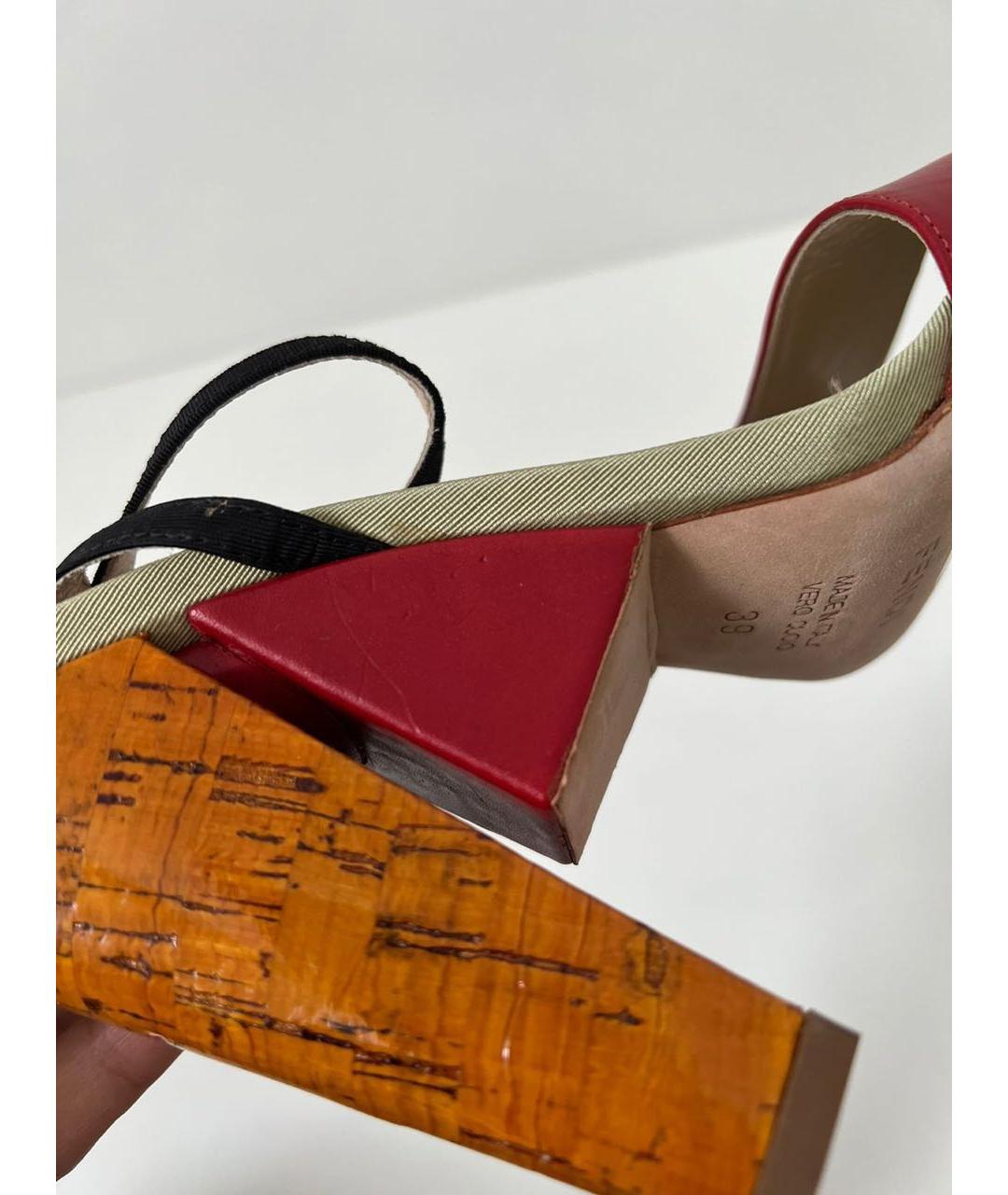 FENDI Мульти кожаные босоножки, фото 8