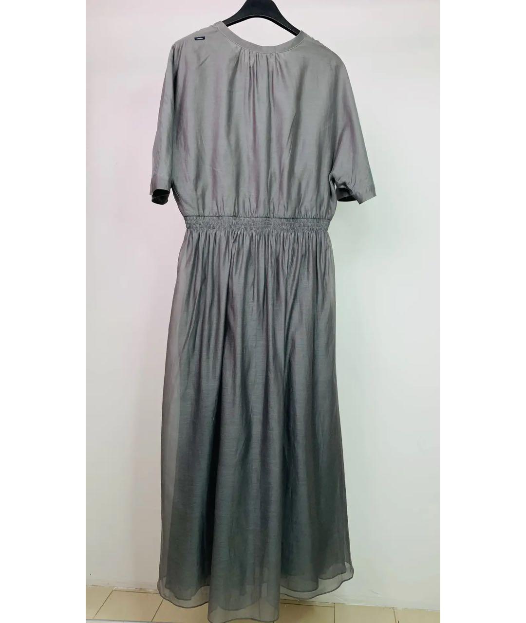 'S MAX MARA Серое хлопковое повседневное платье, фото 2