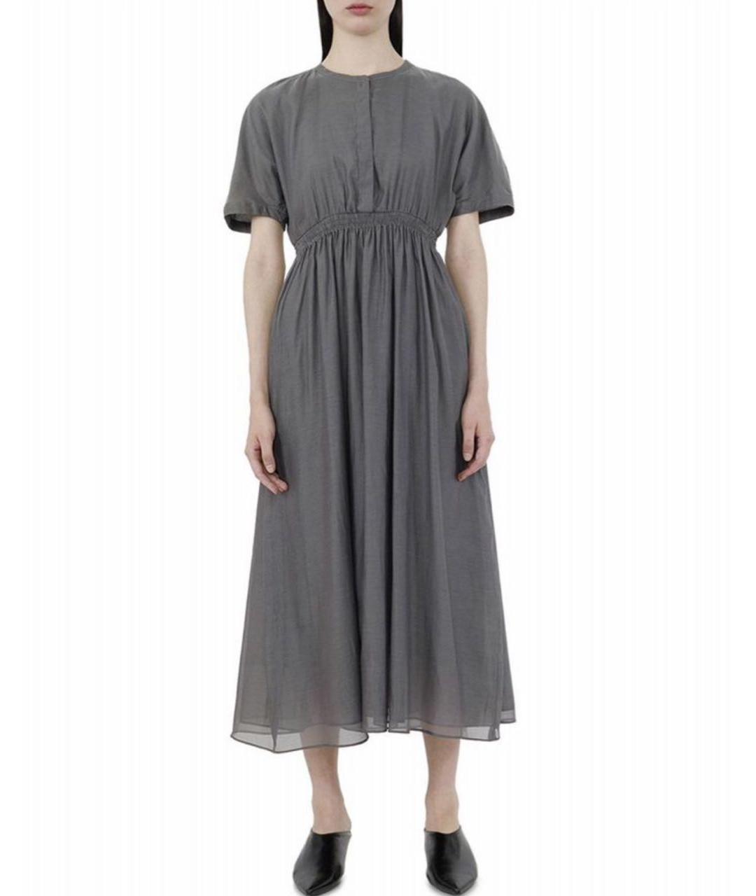 'S MAX MARA Серое хлопковое повседневное платье, фото 6