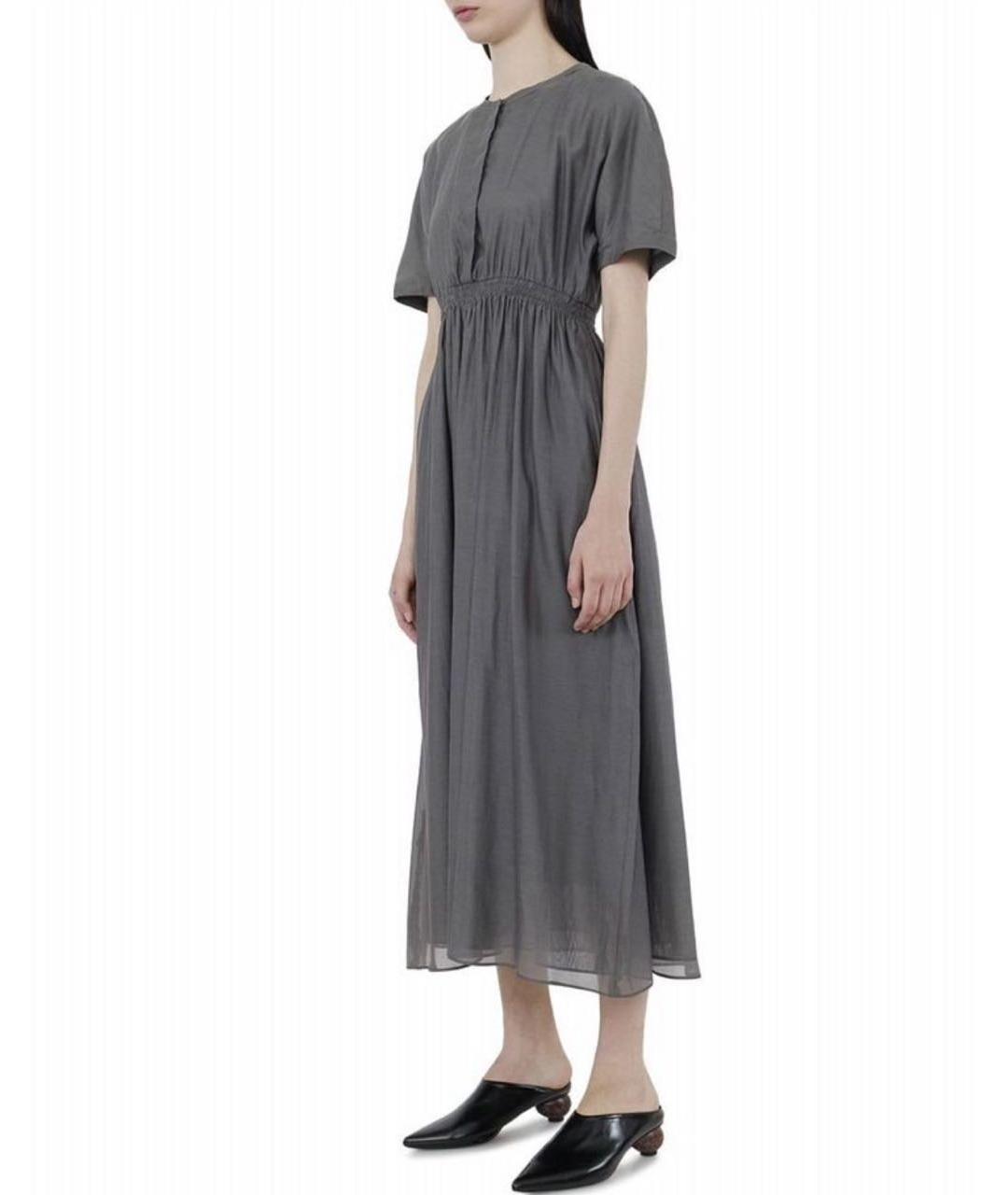 'S MAX MARA Серое хлопковое повседневное платье, фото 5