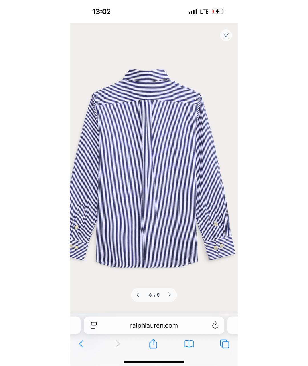 POLO RALPH LAUREN Белая хлопковая классическая рубашка, фото 2