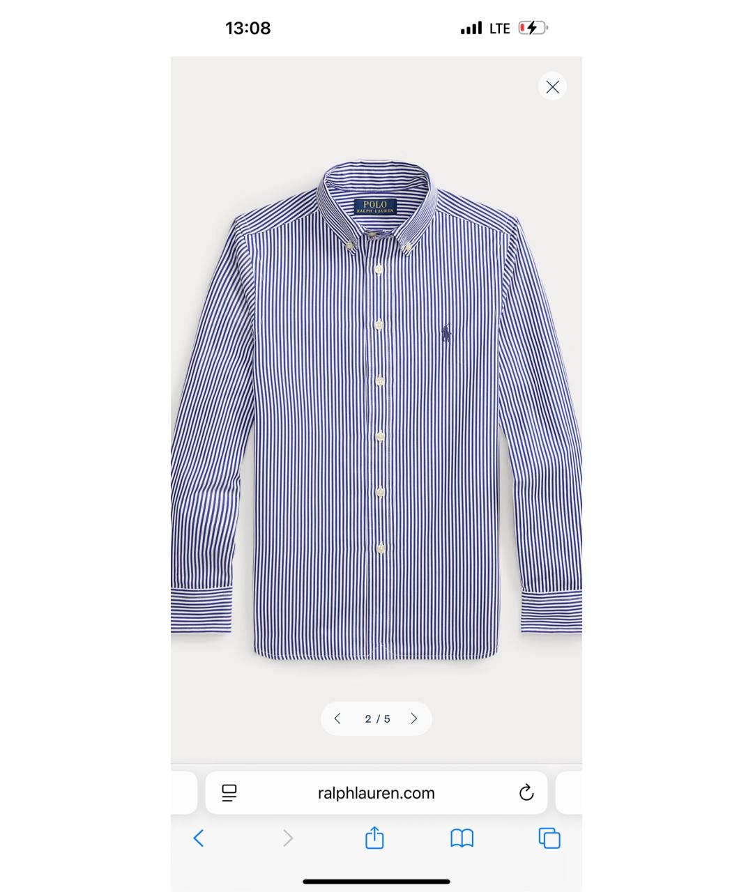 POLO RALPH LAUREN Белая хлопковая классическая рубашка, фото 9