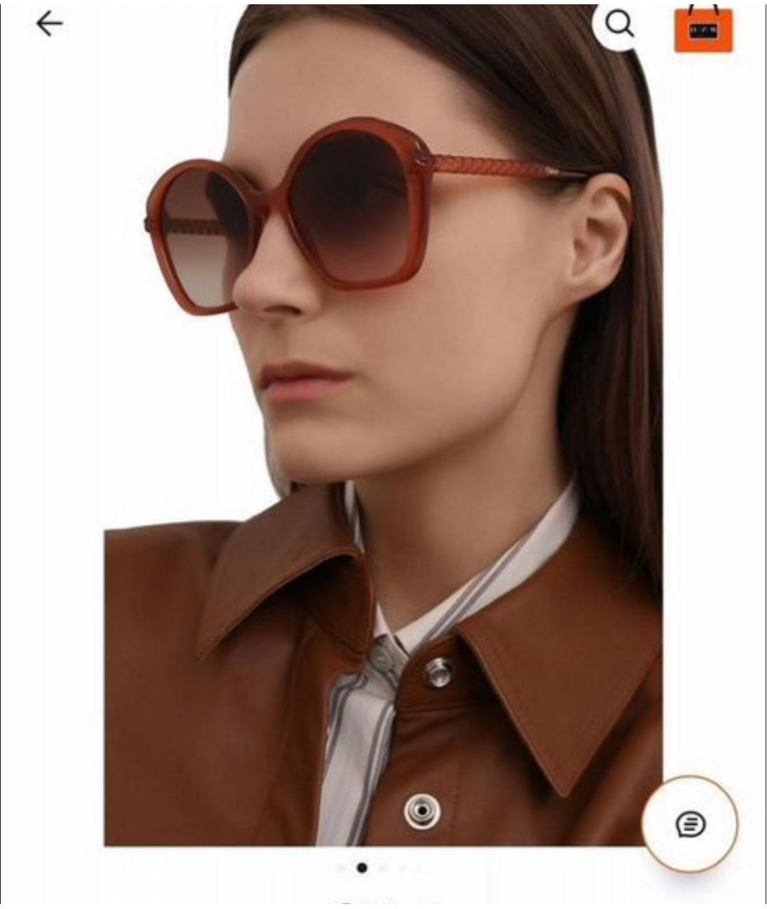 CHLOE Бордовые пластиковые солнцезащитные очки, фото 3
