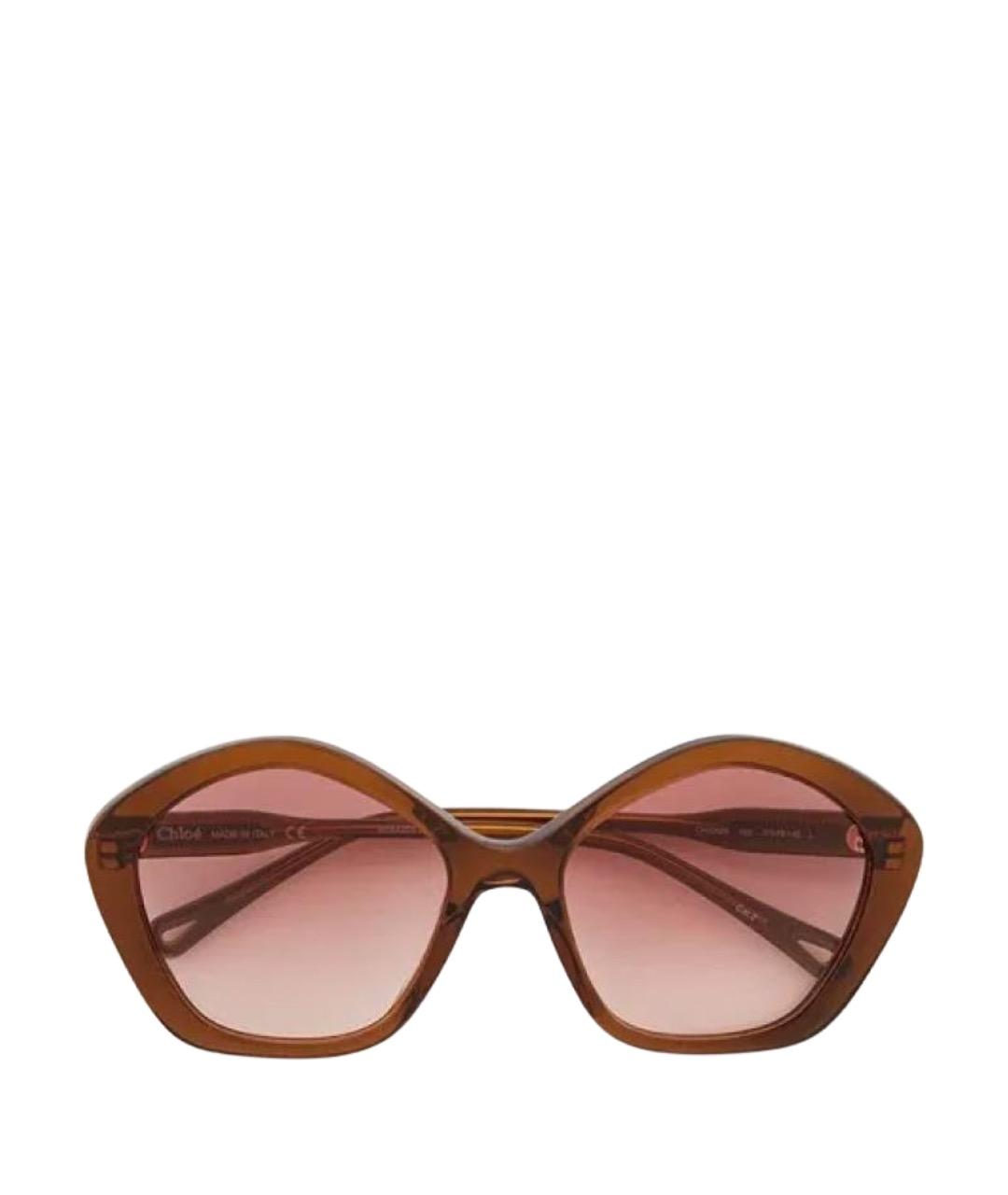CHLOE Бордовые пластиковые солнцезащитные очки, фото 1