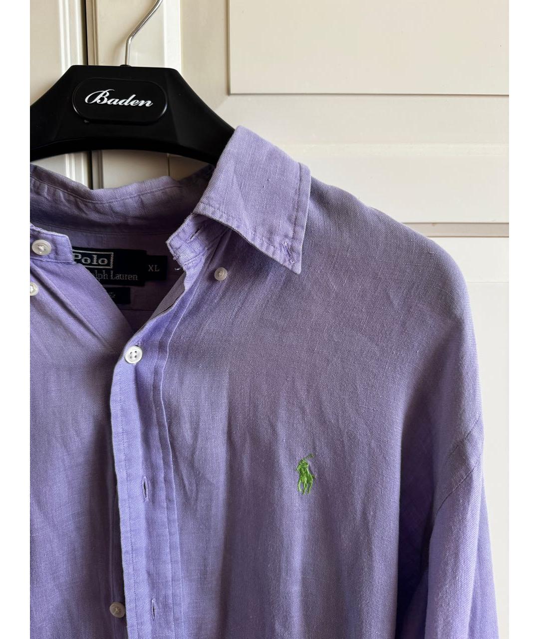 POLO RALPH LAUREN Фуксия льняная кэжуал рубашка, фото 4
