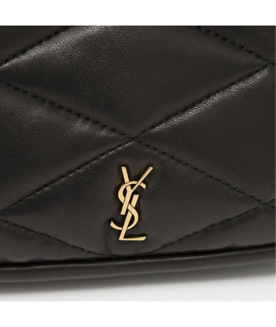 SAINT LAURENT Черная кожаная сумка с короткими ручками, фото 3