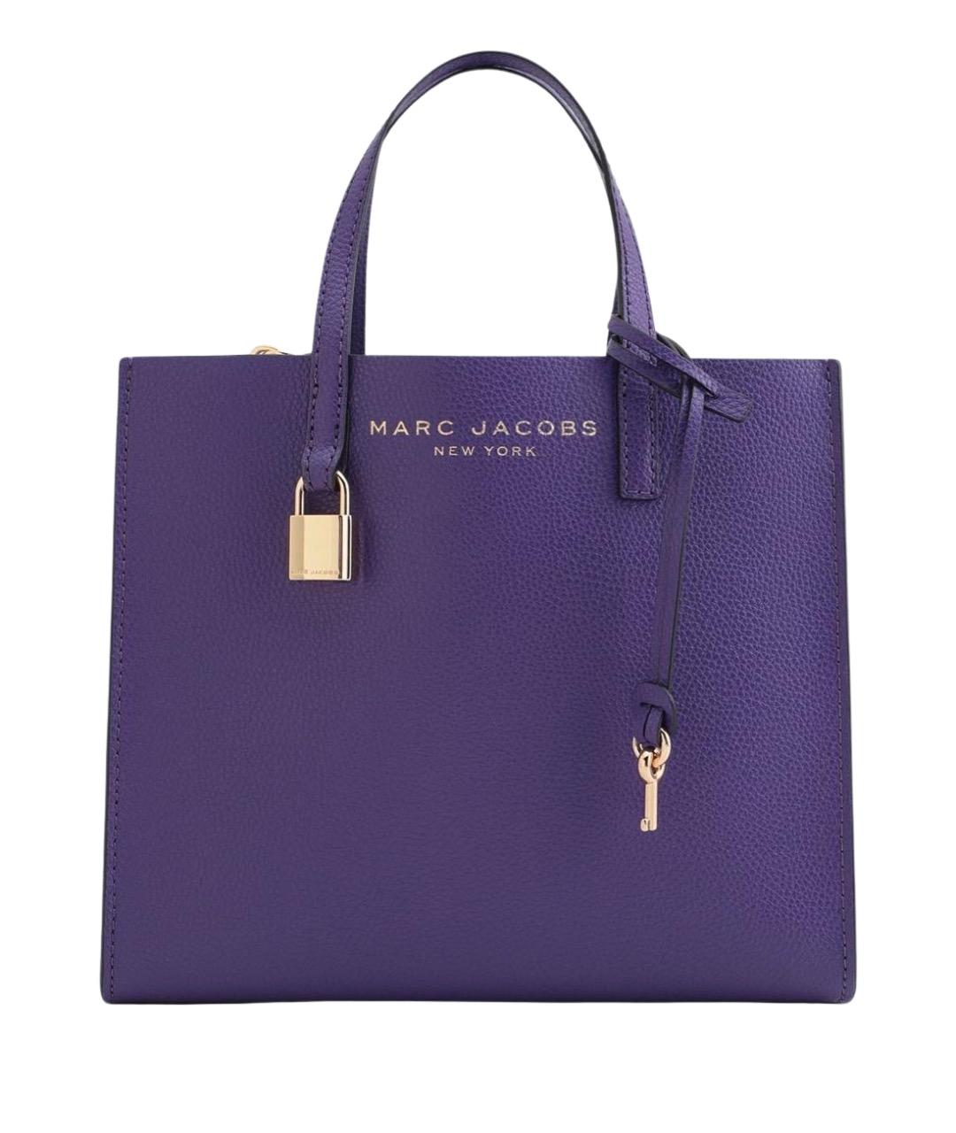 MARC JACOBS Фиолетовая кожаная сумка с короткими ручками, фото 1
