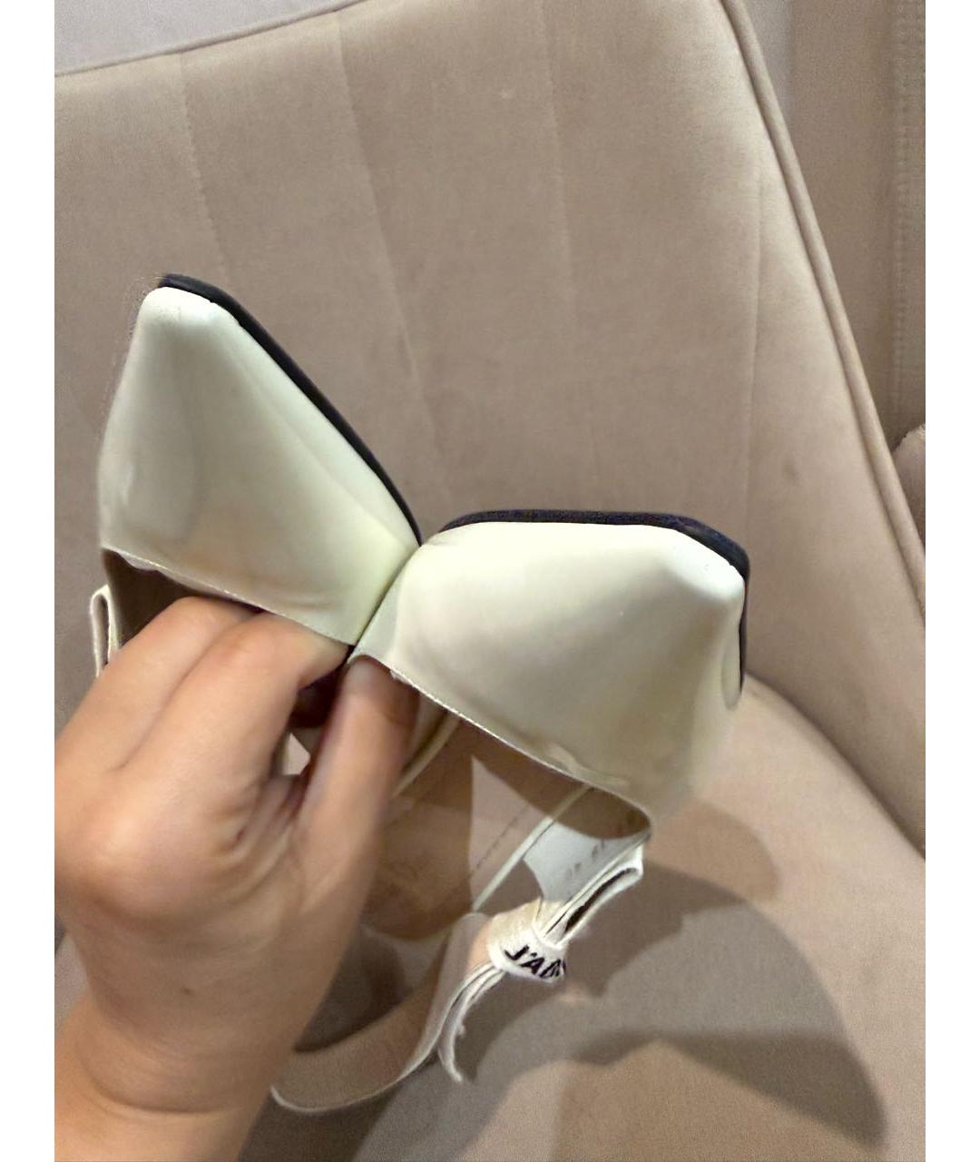 CHRISTIAN DIOR Белые туфли из лакированной кожи, фото 5