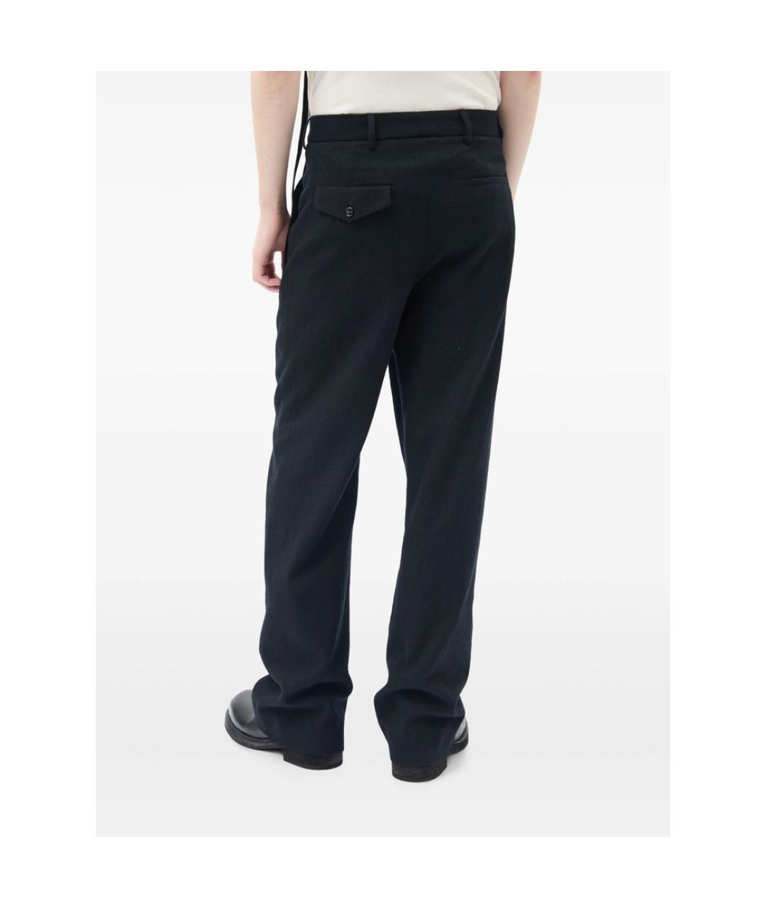 ANN DEMEULEMEESTER Черные шерстяные классические брюки, фото 3
