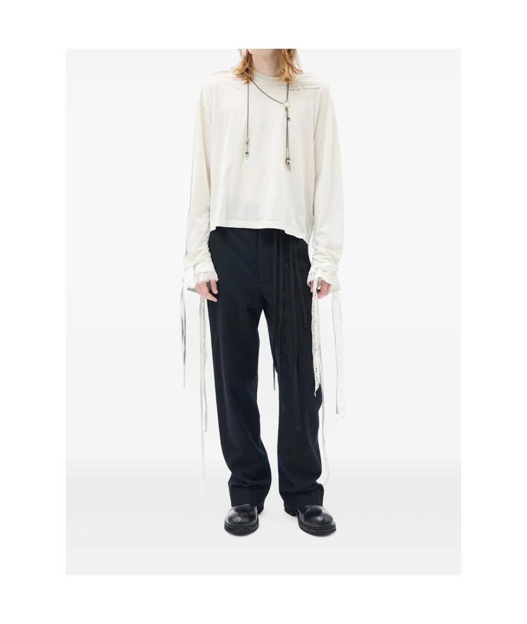 ANN DEMEULEMEESTER Черные шерстяные классические брюки, фото 2