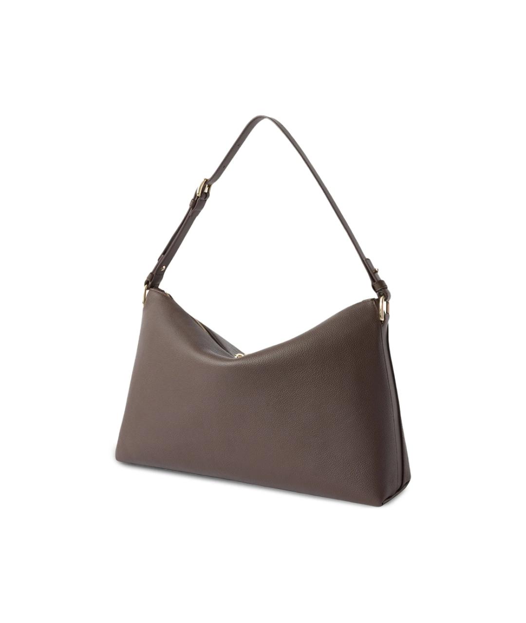 FURLA Коричневая кожаная сумка с короткими ручками, фото 3