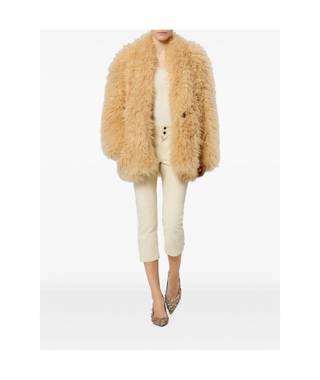 ISABEL MARANT Желтое полиэстеровое пальто, фото 2