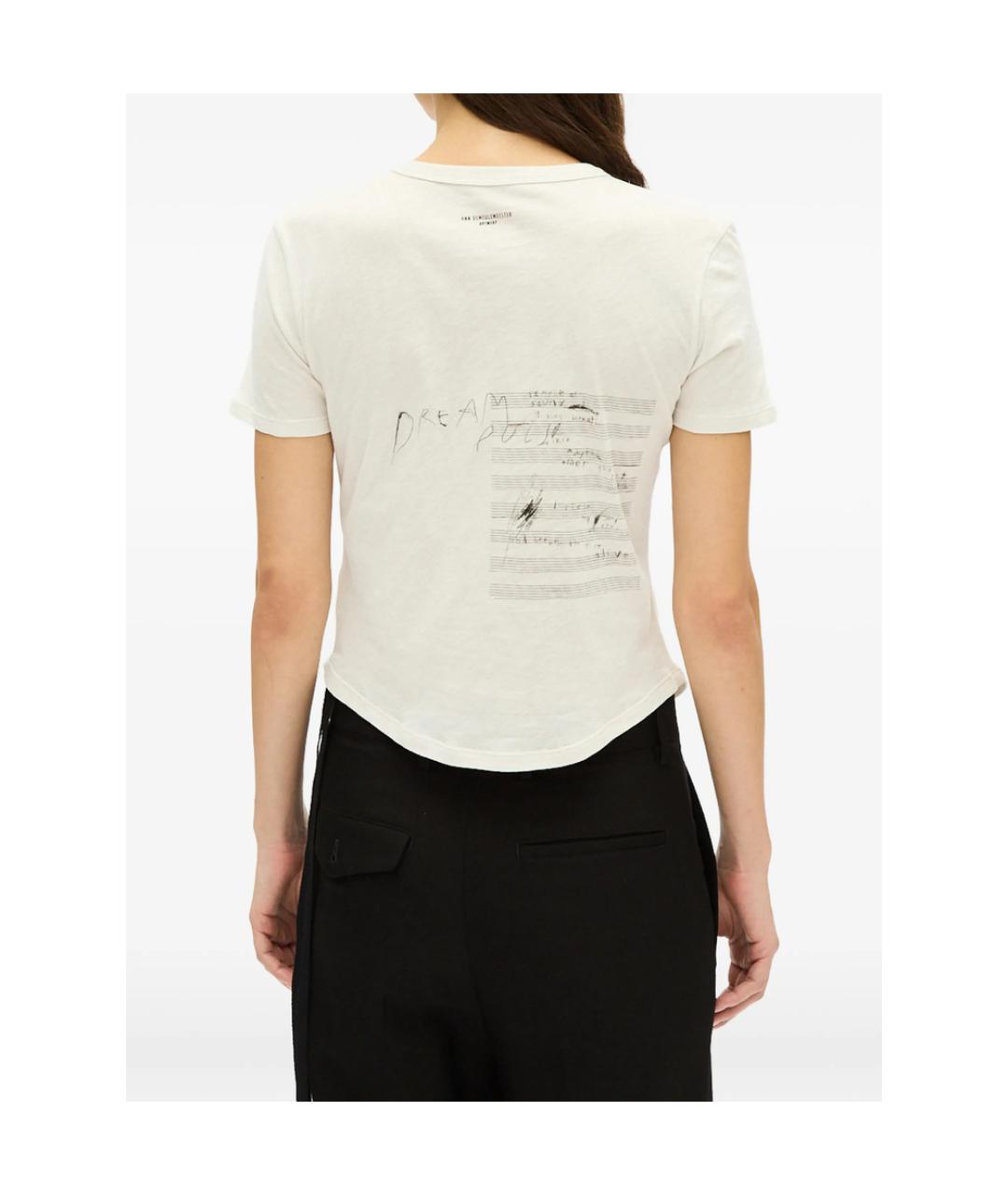 ANN DEMEULEMEESTER Белая хлопковая футболка, фото 2