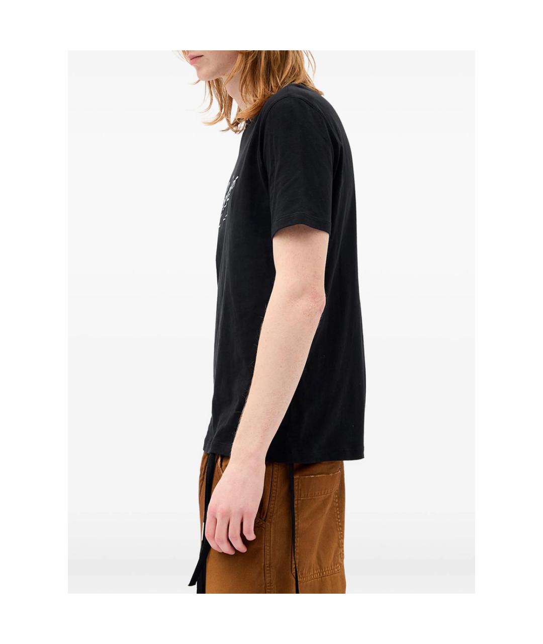 ANN DEMEULEMEESTER Черная хлопковая футболка, фото 3