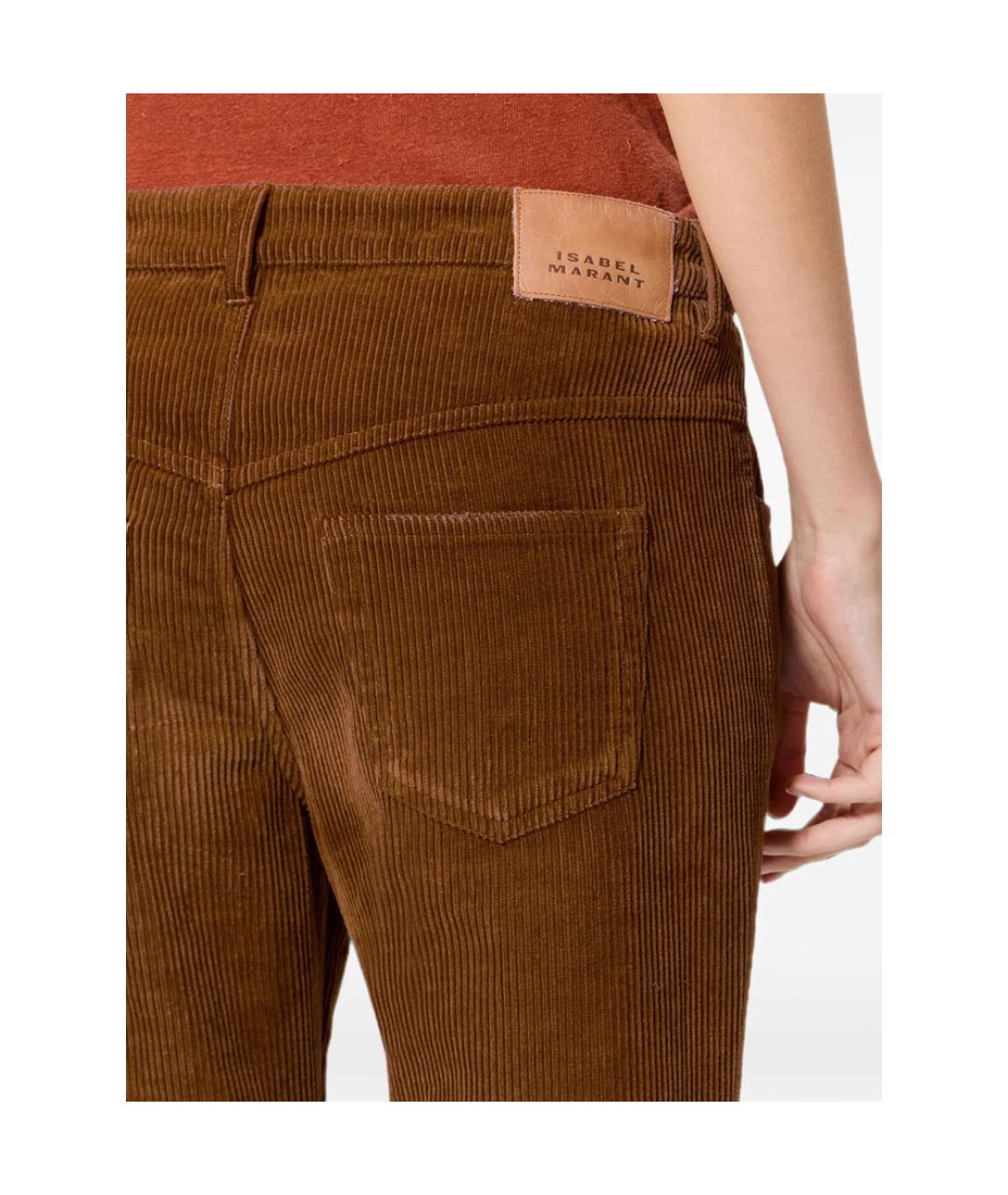 ISABEL MARANT ETOILE Коричневые хлопковые брюки широкие, фото 4