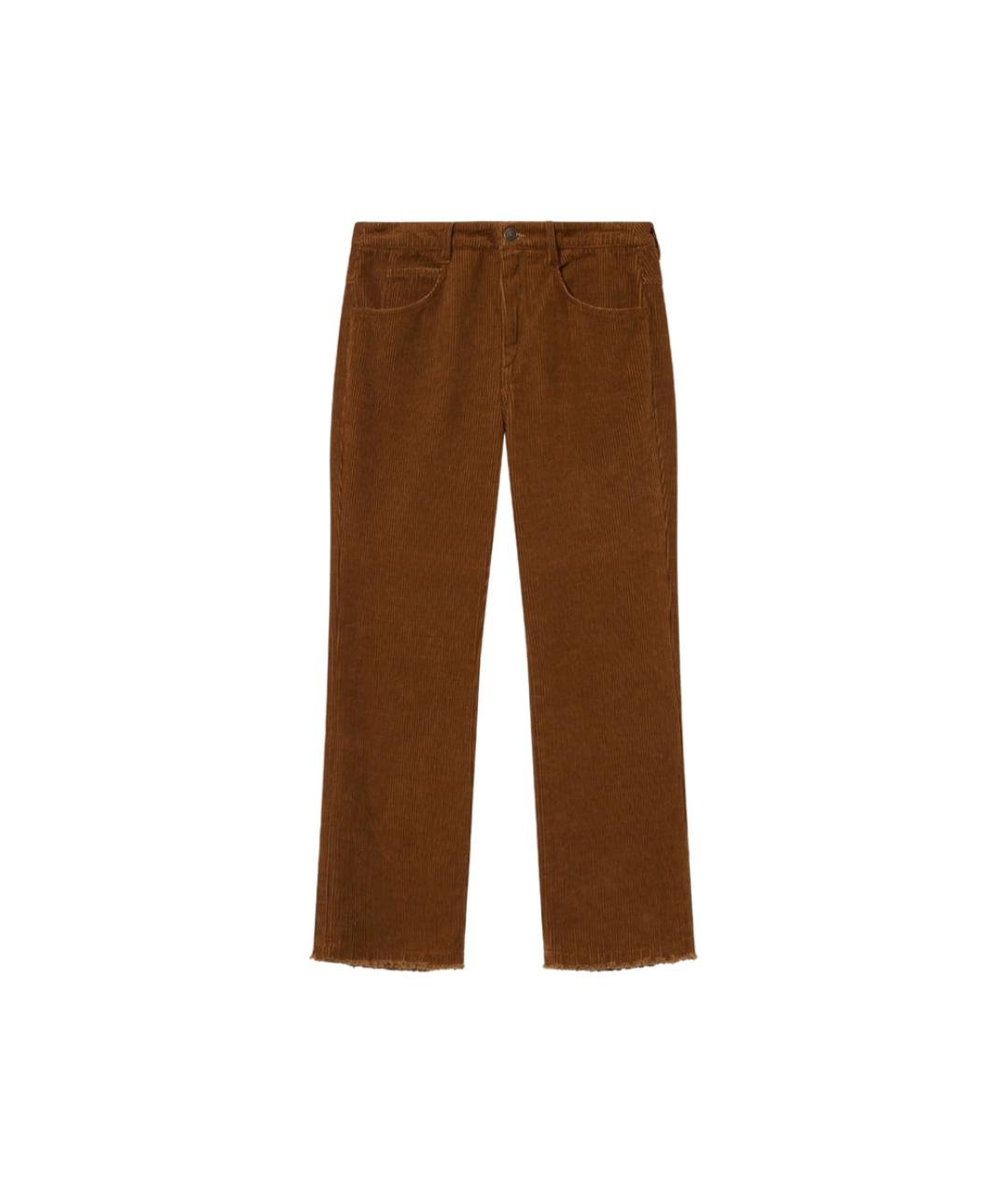 ISABEL MARANT ETOILE Коричневые хлопковые брюки широкие, фото 1