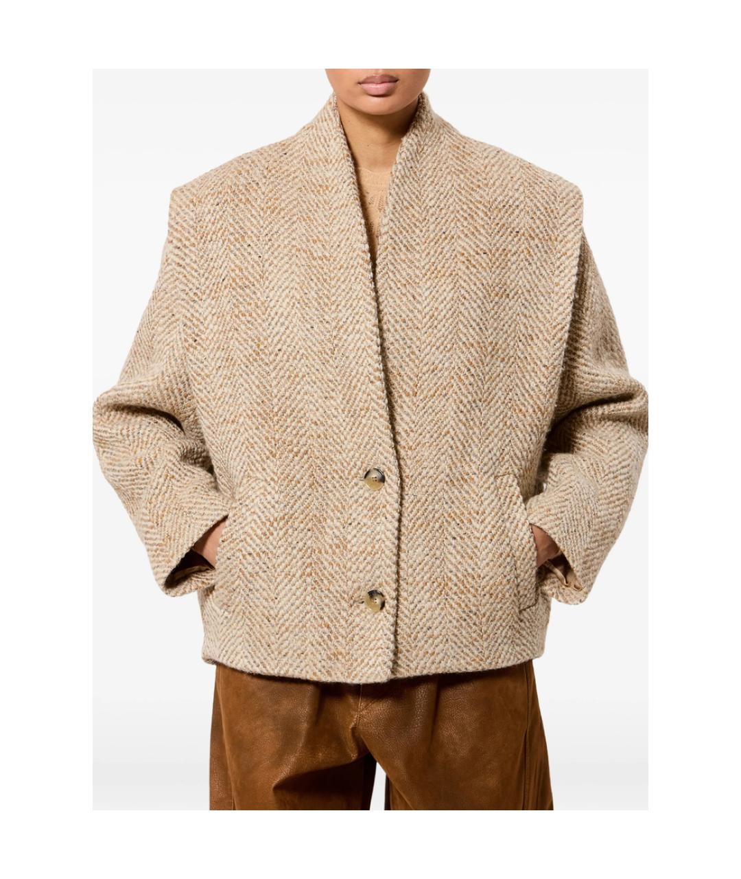 ISABEL MARANT ETOILE Коричневая полиэстеровая куртка, фото 5