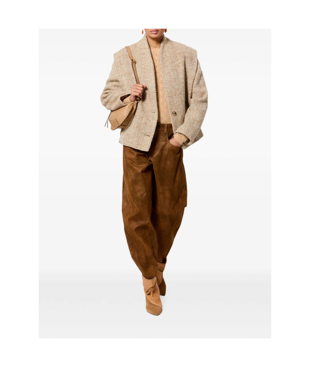 ISABEL MARANT ETOILE Коричневая полиэстеровая куртка, фото 2