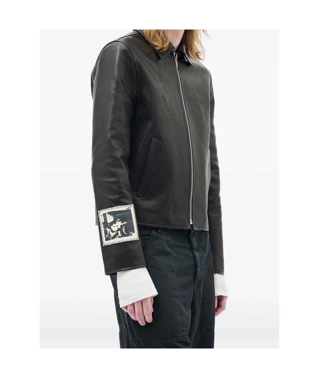 ANN DEMEULEMEESTER Черная кожаная куртка, фото 5