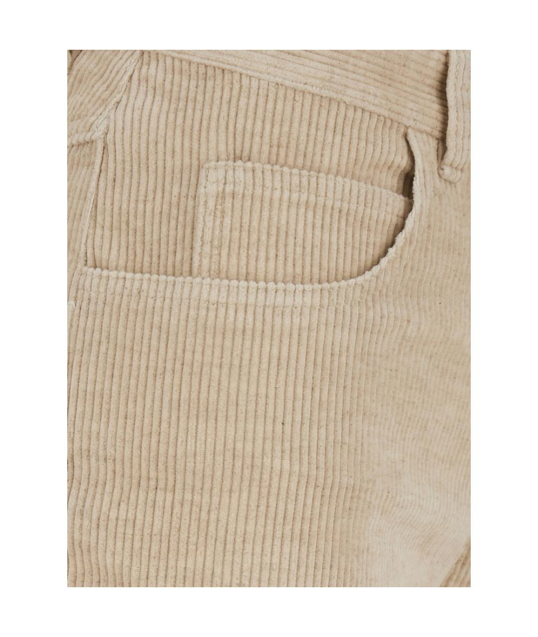 ISABEL MARANT ETOILE Бежевые хлопковые прямые брюки, фото 2
