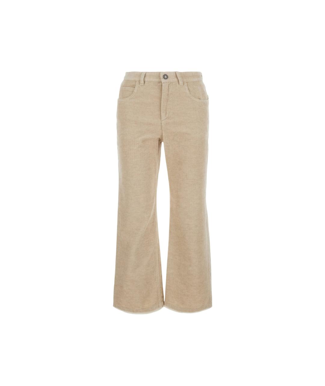ISABEL MARANT ETOILE Бежевые хлопковые прямые брюки, фото 1