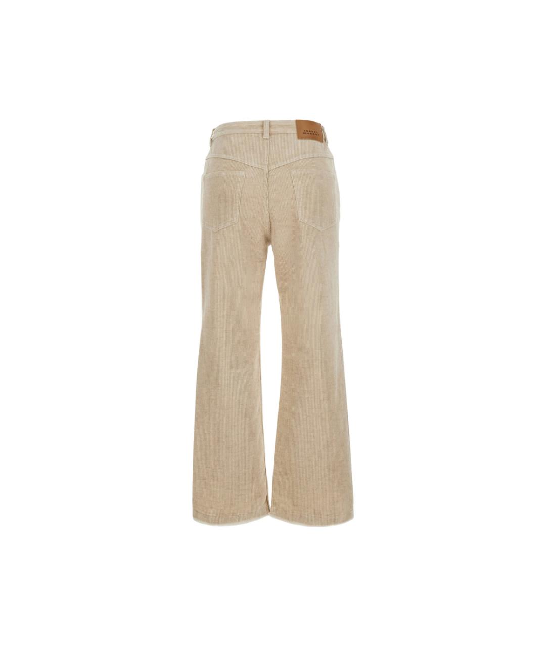 ISABEL MARANT ETOILE Бежевые хлопковые прямые брюки, фото 3