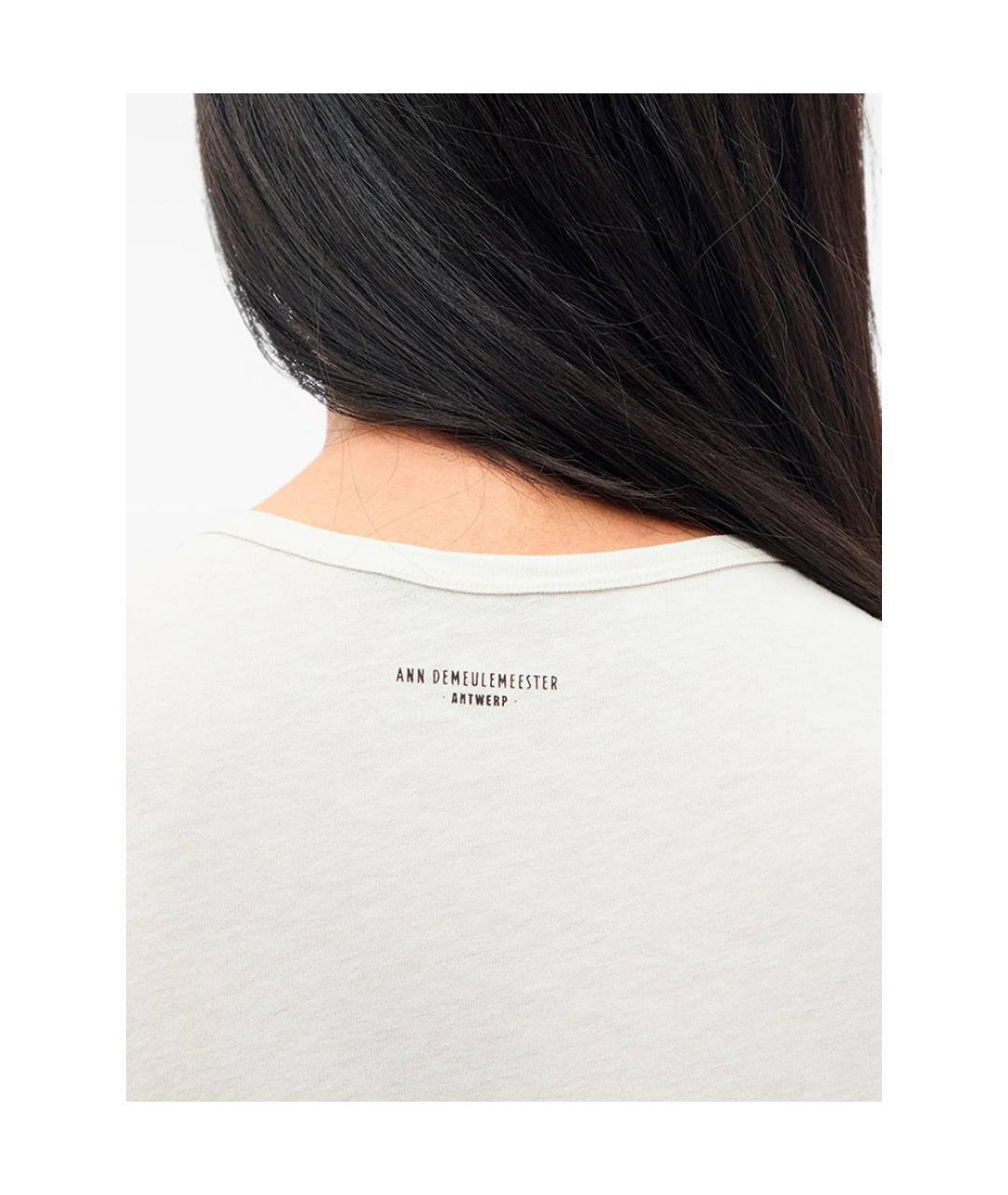 ANN DEMEULEMEESTER Белая хлопковая футболка, фото 4
