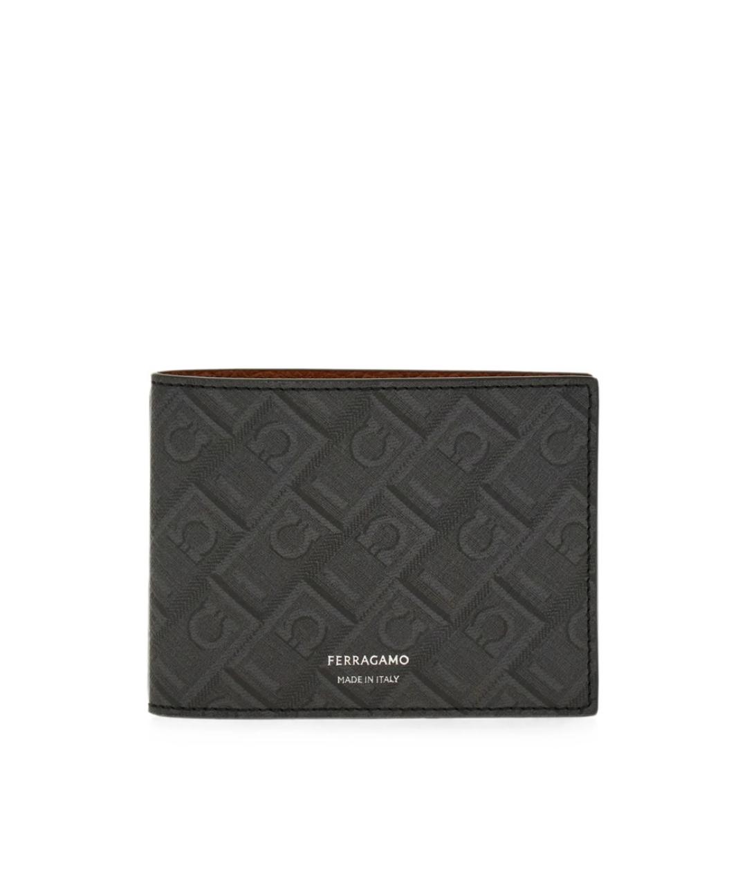 FERRAGAMO Серый кожаный кошелек, фото 1