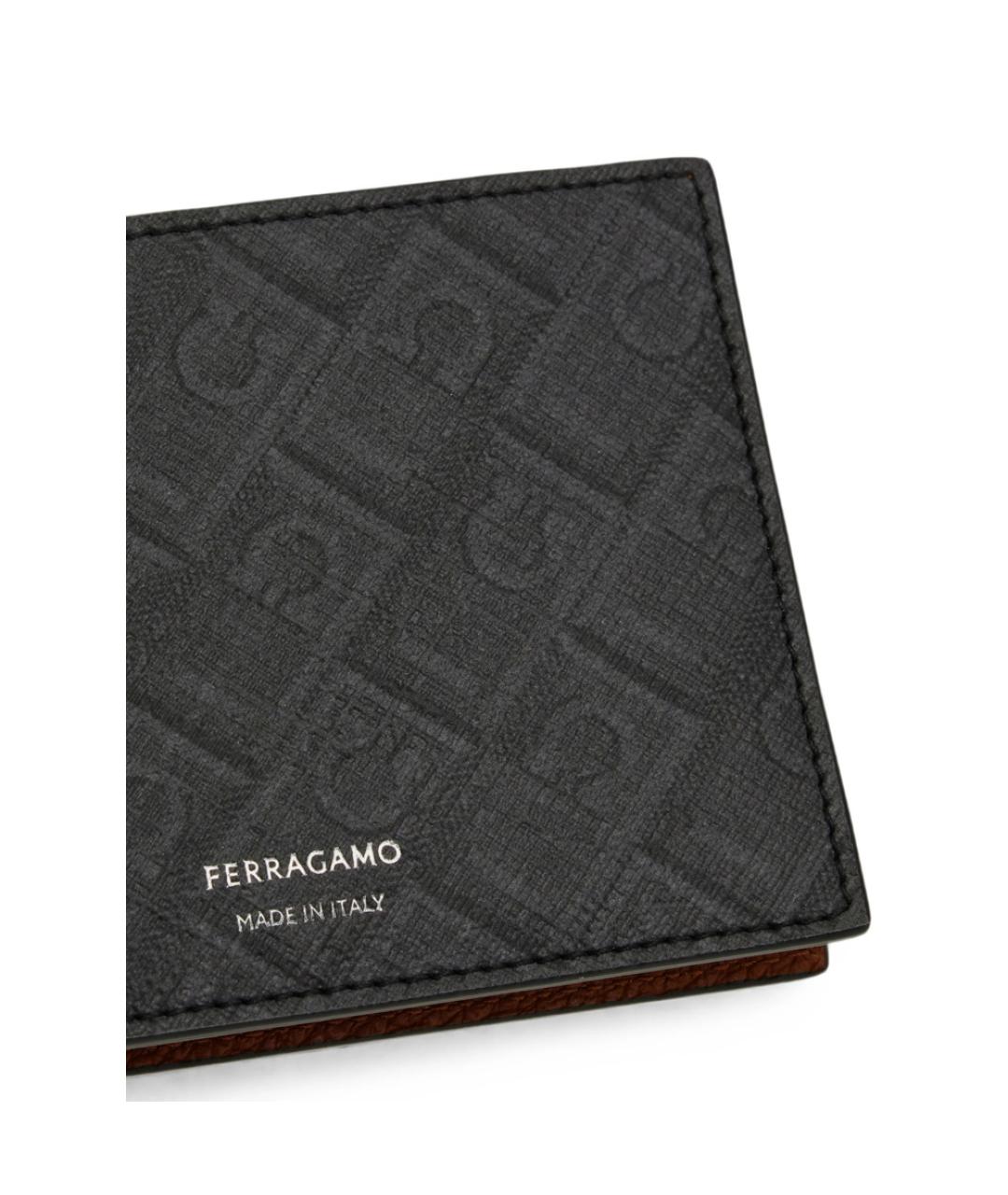 FERRAGAMO Серый кожаный кошелек, фото 4