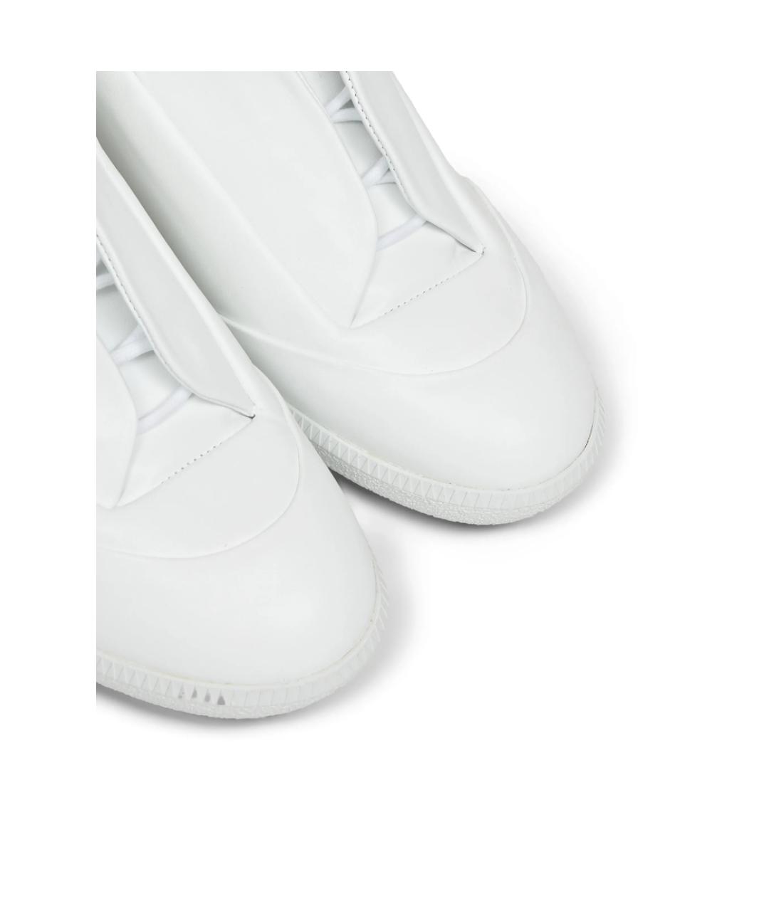 MAISON MARGIELA Белые кожаные низкие кроссовки / кеды, фото 4