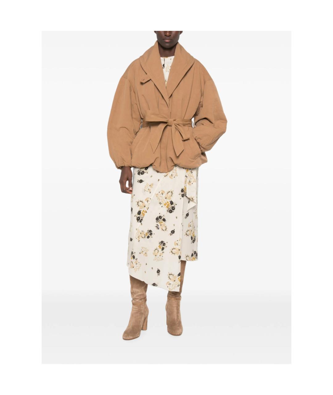 ISABEL MARANT Коричневое полиэстеровое пальто, фото 2
